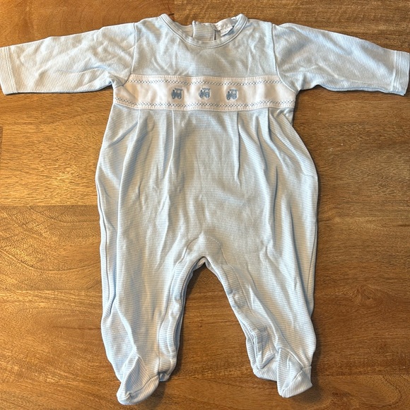 Kissy Kissy Other - Kissy Kissy light blue and white striped onesie